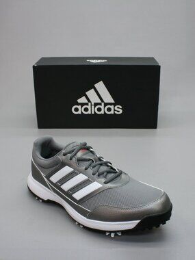 Adidas Men's 10.5 W Wide Tech Response 2.0 Grey White Golf Shoes Sneakers EE9420